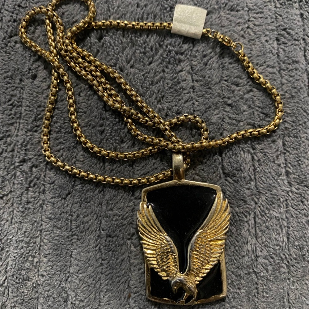 Gold plated eagle necklace